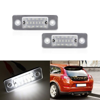 2x Xenon White Led Number License Plate Lights For Volvo C30 2008 2009 2010 2011 2012 2013 Replace OEM 31213991