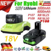 zmnf90 For Ryobi 18V Cordless Tool Battery RB18L25 P107 P108 P109 P102 P103 3/6Ah For Ryobi 18V Replacement Lithium Battery