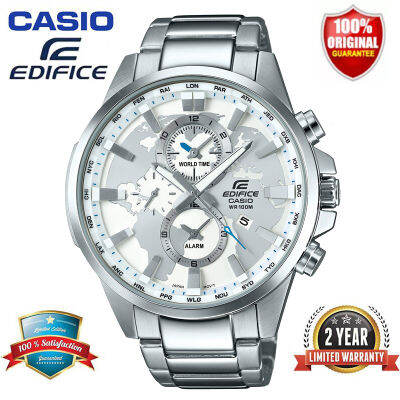 Edifice EFR-303 Chronograph ผู้ชายนาฬิกาแฟชั่น50M กันน้ำกันกระแทกและกันน้ำปฏิทินอัตโนมัติเต็มรูปแบบสแตนเลส Mens ควอตซ์นาฬิกาข้อมือ EFR-303D-7A