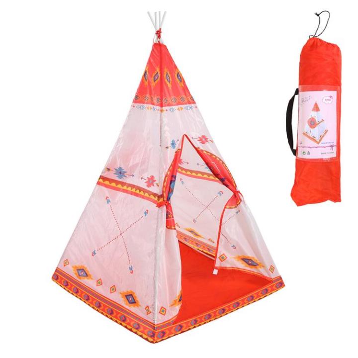 indoor-teepee-tent-easy-to-carry-playhouse-toy-tent-classic-cute-indoor-outdoor-playhouse-tent-indian-tipi-tent-playing-house-for-girls-amp-boys-indoor-amp-outdoor-use-capable