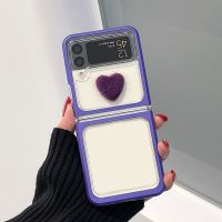 [Beike electronic] Hairy Purple Love ใช้กับเคสโทรศัพท์มือถือ Samsung Zflip3 Sm F7110 Transparent Galaxy Zflip3 Anti Fall Soft Case