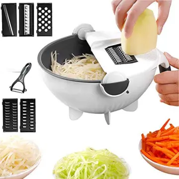 Multifunctional Vegetable Slicer Cutter Chopper Fruit Strainer Basket  Spiralizer Grater Food Mandoline Shredder Kitchen Tools