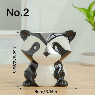 Cute Animal Flower Pot Planter Indoor Ceramic Vase Desktop Ornaments Home Decor Garden Decoration Succulent Plant Pot