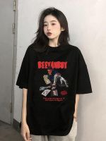 เสื้อยืด oversize KUMIKUMI แฟชั่น วินเทจ คอกลม พร้อมส่ง/2023 ใหม่