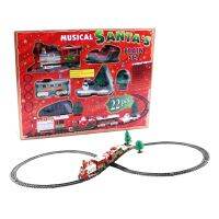 22Pcs Vintage Musical Christmas Steam Train Set 412CM Length Track AA Batteies (ไม่รวม) อุปกรณ์คริสต์มาสดำเนินการ