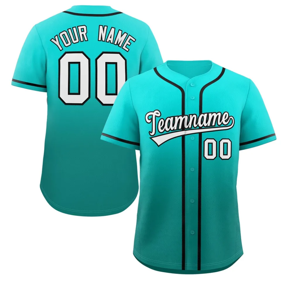 teal baseball shirt