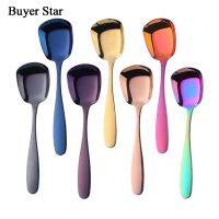 ↂ❁ Buyer Star Stainless Steel Square Spoon S M L Rice Spoon Set Creative Dinner Sponn Tableware For Kids Adult Kitchen Accessory