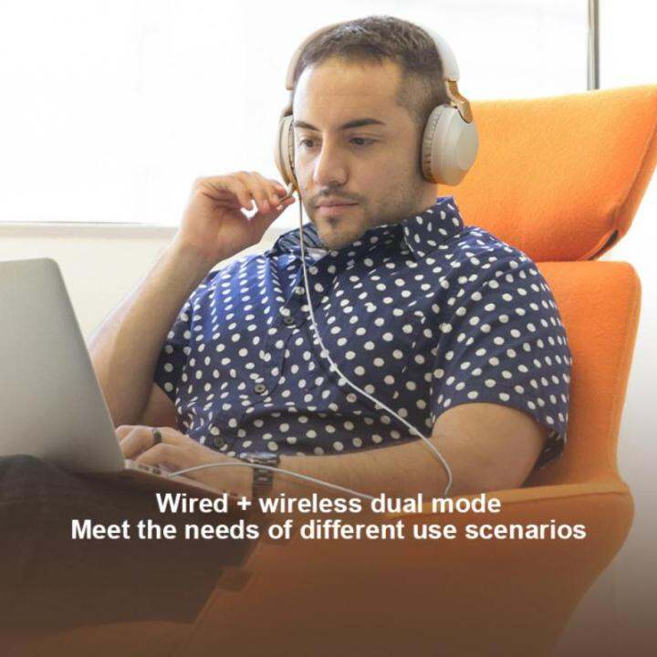 zzooi-ms-b2-wireless-bluetooth-5-1-headset-headwear-type-music-folding-microphone-active-noise-cancellation-game-meeting-earphone