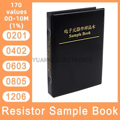 4250PCS 8500PCS 0201 0402 0603 0805 1206 1% SMD Chip Resistor Sample Book 170 values Resistance Assorted Kit 10K 100K 1K 100R