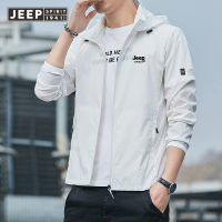 JEEP SPIRIT 2023ฤดูร้อนครีมกันแดดเสื้อผ้าผู้ชายเสื้อผ้า Breathable ultra-thin hooded JACKET ชายกีฬากลางแจ้งตกปลา Clothes