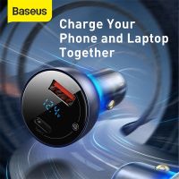 Baseus 65W Car Charger Dual USB Quick Charge 4.0 3.0 USB Car Charger for SCP QC4.0 QC3.0 Fast Charging Charger For