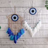 《Glass house》ตุรกี Blue Evil Eye Dream Catchers Handmade แขวนผนัง Creative Dreamcatchers Home Decor Room Ornament Christmas Gifts