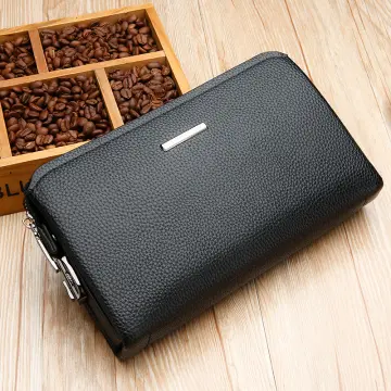 Cheap CONTACT'S Men Clutch Bag Large Capacity Genuine Leather Men Wallets  Cell Phone Pocket Coded Lock Design Business Long Purse For Men | Joom