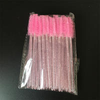 baoda 50pcs ทิ้งคริสตัลขนตาแปรงมาสคาร่า wands applicator grafting eyelash