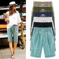 [มีเก็บเงินปลายทาง]Amart Fashion Women Pirate Shorts Casual Elastic Waistband Loose With Pocket Fashion For Summer