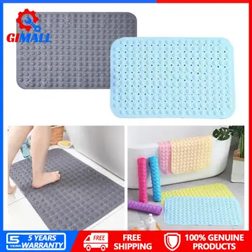 Bathroom Mat Anti-slip Sucker Round PVC Bath Mat with Drain Hole Silicone  Bathing Rugs Foot Massage Pad Bathtub Soft Shower Mat