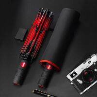 ร่มรถอัตโนมัติทนพายุและดวงอาทิตย์ Tri-Fold เส้นใยสีแดงผู้ชายธุรกิจหรูหราอุปกรณ์รถยนต์
