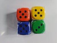 ลูกเต๋ายาง ของเล่นเด็ก ขนาด 8 x 8 x 8 cm รหัส DICE-01  จำนวน 1 ชิ้น มีให้เลือกหลายสี