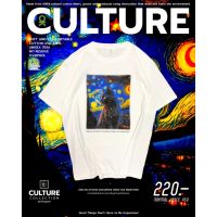 เสื้อเลือกตั้ง เสื้อยืดแขนสั้นคอกลม คอลเลกชันculture ลายแมวแวนโก๊ะS-5XL