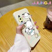 Jjlingji เคสสำหรับ Vivo X30 Pro,เคสแฟชั่นน่ารัก Pochacco นุ่มเคสมือถือด้านข้างบางลายขอบสี่เหลี่ยมเคสซิลิโคนนิ่มเคสป้องกันการกระแทก