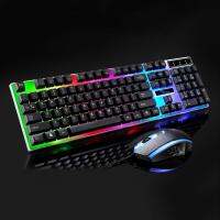 G21 ZGB สายอาชีพ1600 DPI คีย์บอร์ดเล่นเกมอาชีพสีรุ้งสัมผัสที่มีสีสันทางกล + ชุดเมาส์แบบออปติคัลสำหรับแล็ปท็อปพีซี (สีดำ)(YDDF)