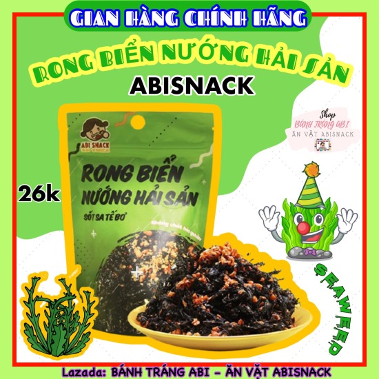 Rong biển cháy tỏi sốt sate bơ abi - nướng hải sản abisnack - ảnh sản phẩm 1