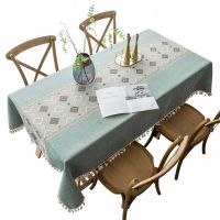 Linen Wedding Mariage Tablecloth With Tassel Household Kitchen Solid Decoration Table Cloth Thick Rectangular Table Cover Tea