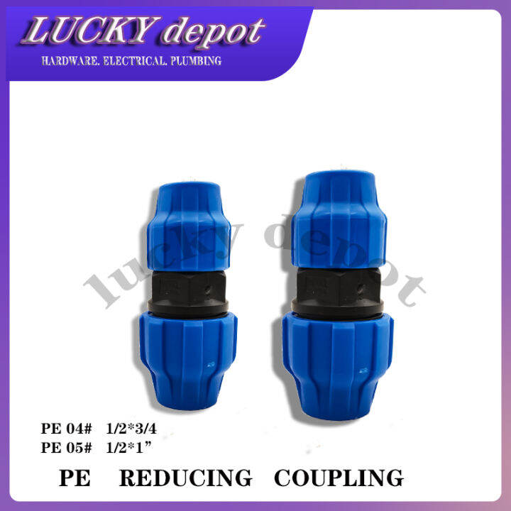 PE COMPRESSION PIPE FITTINGS REDUCING COUPLING ( 1/2x3/4 , 1/2x1" ) PER