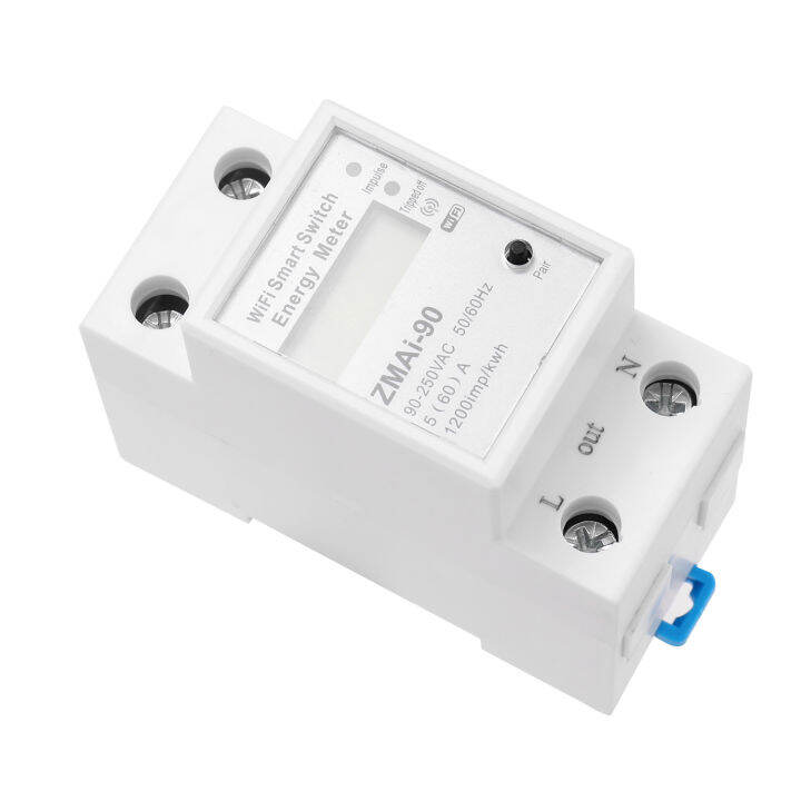 เดี่ยวเฟส-din-rail-wifi-อัจฉริยะเครื่องวัดพลังงาน-power-เชื้อเพลิงมิเตอร์-kwh-wattmeter-สนับสนุน-smartlife-tuya-app-ทำงานร่วมกับ-alexa-และ-google-home