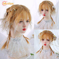 MEIFAN สังเคราะห์สั้น Bob สี Lolita Anime Wigs Air Bangs สำหรับผู้หญิงผมปลอมธรรมชาติสีดำสีฟ้า Lolite คอสเพลย์ Wighot