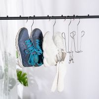 Shoes Drying Rack Laundry Hanger Hook Stainless Steel Shoes Hanging Shelf Organizer Space Saving Home Wardrobe Storage
