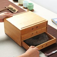 Bamboo Puer Tea Boxes Puer Separator Cut Tea Tray Kung Fu Tea Set Ceremony Accessories Healthy Food Storage Drawer