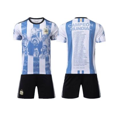 ☬▧ﺴ  3 star Lionel messi Argentina national team home and away 2022 10 jersey adult childrens game of football clothing customization