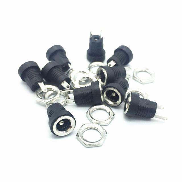 10pcs Dc 022b 3a 12v For Dc Power Supply Jack Socket Female Panel Mount Connector 5 5mm 2 1mm