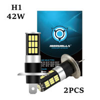 2 ชิ้นรถ H1 LED เปิดสัญญาณไฟตัดหมอกหลอดไฟเบรกโคมไฟ 42 วัตต์