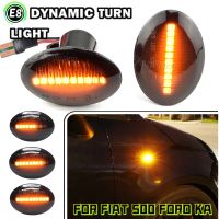 2Pcs Car Side Marker Lights Turn Signal For FIAT 500 500C 500L LED Dynamic T10 Lamps For Abarth 500 595 695 Car Fender Lights