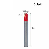 1ชิ้น6มม. ก้านมิลลิ่งไม้ตัดไม้แกะสลักลูกจมูกเราเตอร์บิตกลมมิลลิ่งไม้ตัด Cnc แกนรัศมีคาร์ไบด์แข็ง