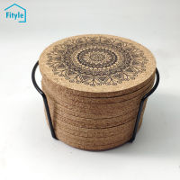 [COD]Fityle 12x R Cork Coasters รอบ4นิ้ว Reusable Cup Mat สำหรับ Home Restaurant