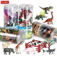 ZZOOI OozDec Miniature Animals Playset Brinquedo Figurine Wild Sealife Farm Dinosaur Model Action Figures Zoo Cute Education Kids Toy