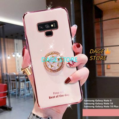 Electroplated Case For Samsung Galaxy Note 9 Note 10 Note 10 Plus Bling Crystal Holder Cover Soft TPU Back Cover