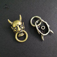 ทองเหลืองญี่ปุ่น Ghost Hannya หน้ากาก Rivets Connector ตกแต่งปุ่ม Vintage DIY เข็มขัดหนังกระเป๋าสตางค์เสื้อผ้าหัวเข็มขัดพร้อมสกรู-Shief