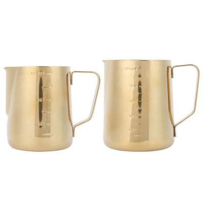 Stainless Steel Coffee Milk Frothing Flower Cup Pitcher Jug with Scale for Home Coffee Latte Milk Craft Espresso Coffee Pitcher