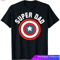 SKTT1 Marvelเสื้อยืดผู้ชายและผู้หญิง Marvel Fathers Day Super Dad Captain America Shield T-Shirt Marvel Mens Womens T  6W25