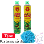 Combo 2 Bình xịt muỗi King Star chai 600ml hương chanh Tặng 1 bông tắm màu