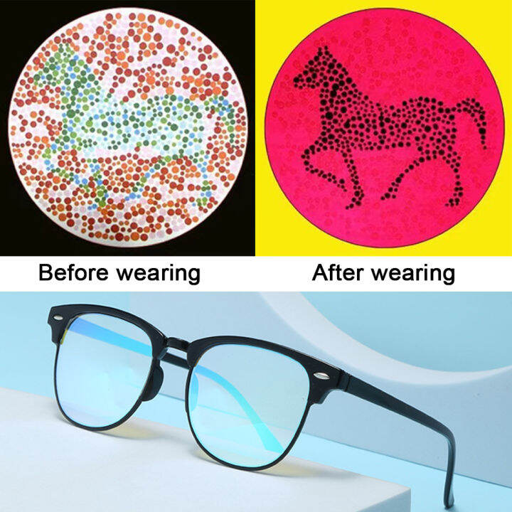 1pc Red Green Colorblindness Glasses Women Men Color Blind Corrective