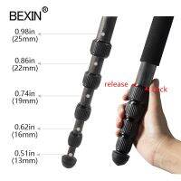 BEXIN ขาตั้งกล้องคาร์บอนไฟเบอร์มืออาชีพใหม่ MS29C,ขาตั้งกล้องขาเดียวเพิ่มหัวบอลความสูงสูงสุด153ซม./60.3In สำหรับอุปกรณ์บันทึกวิดีโอกล้องกลางแจ้ง