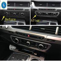 Yimaautotrims Auto Accessory Middle Air Conditioner AC Control CD Panel Switch Decoration Cover Trim For Audi Q7 2016 - 2019 ABS