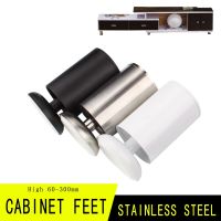 1 Pcs Stainless Steel Metal Cabinet Feet Round Adjustable Sofa   Legs 4" Tall Black Small Cabinet Feet Foot Pads Chrome Furniture Protectors Replaceme