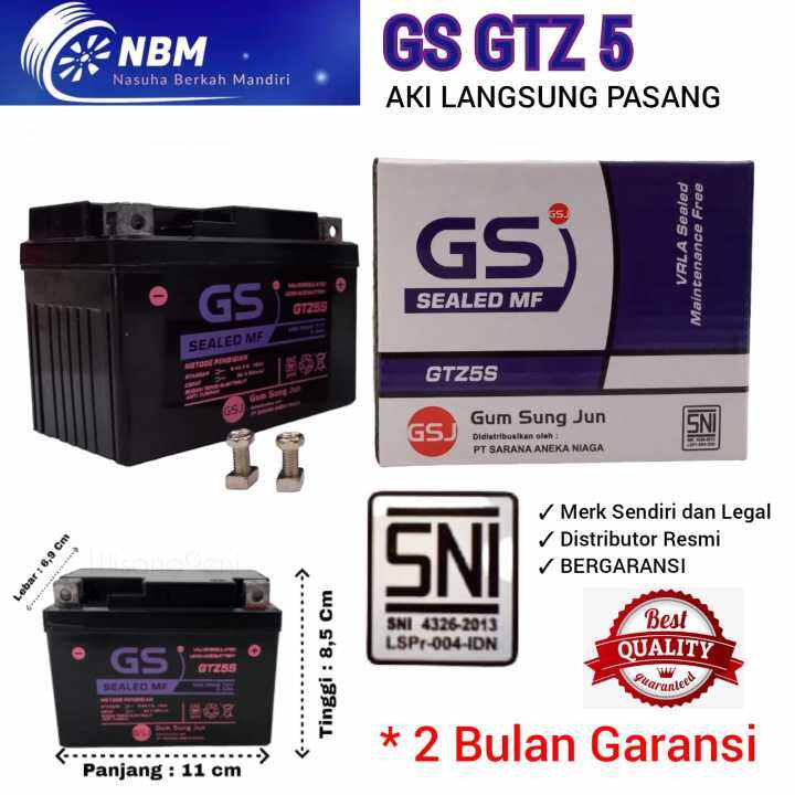 Aki Motor Yamaha X-Ride GS GTZ5 Aki Kering Siap Pakai | Lazada Indonesia