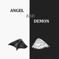 THY06 ทองแดงทองแดง ต่างหู Angel and demon สไตล์เกาหลีแบบ เครื่องประดับคู่คู่ ต่างหูไม่สมมาตร หวานหวานแหววว อุปกรณ์เครื่องประดับอัญมณี สำหรับผู้หญิง